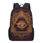 Eye of Providence Mandala Print 17 Inch Backpack