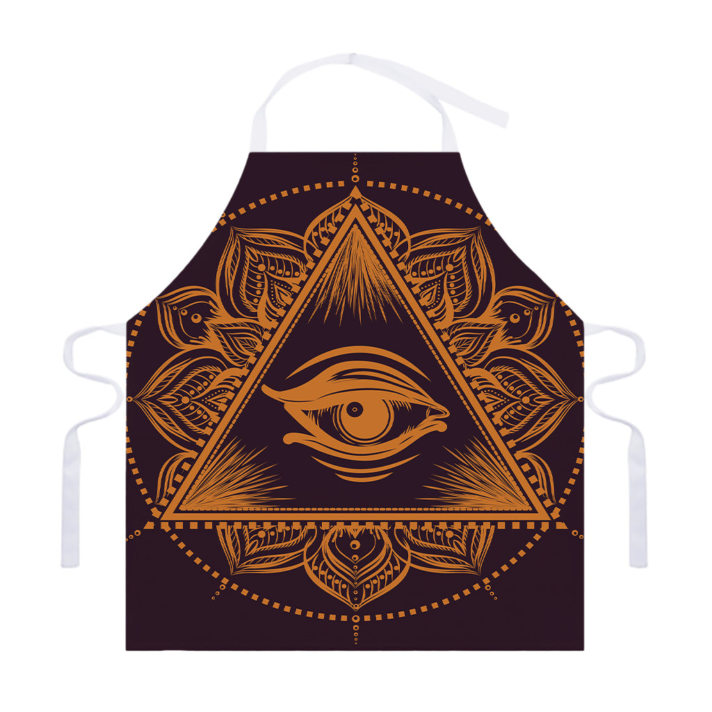 Eye of Providence Mandala Print Adjustable Apron