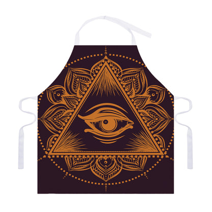 Eye of Providence Mandala Print Adjustable Apron