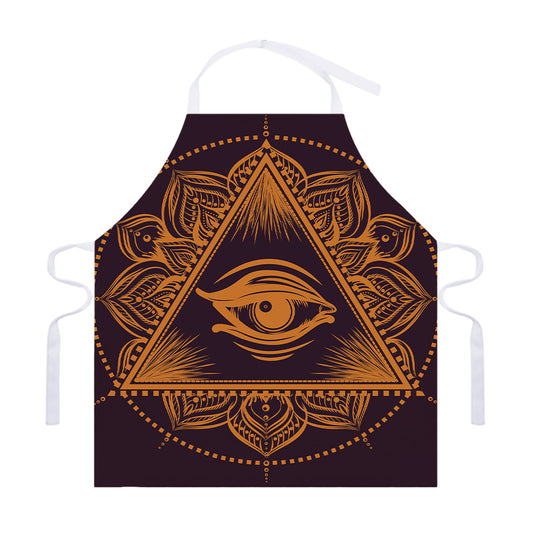 Eye of Providence Mandala Print Adjustable Apron