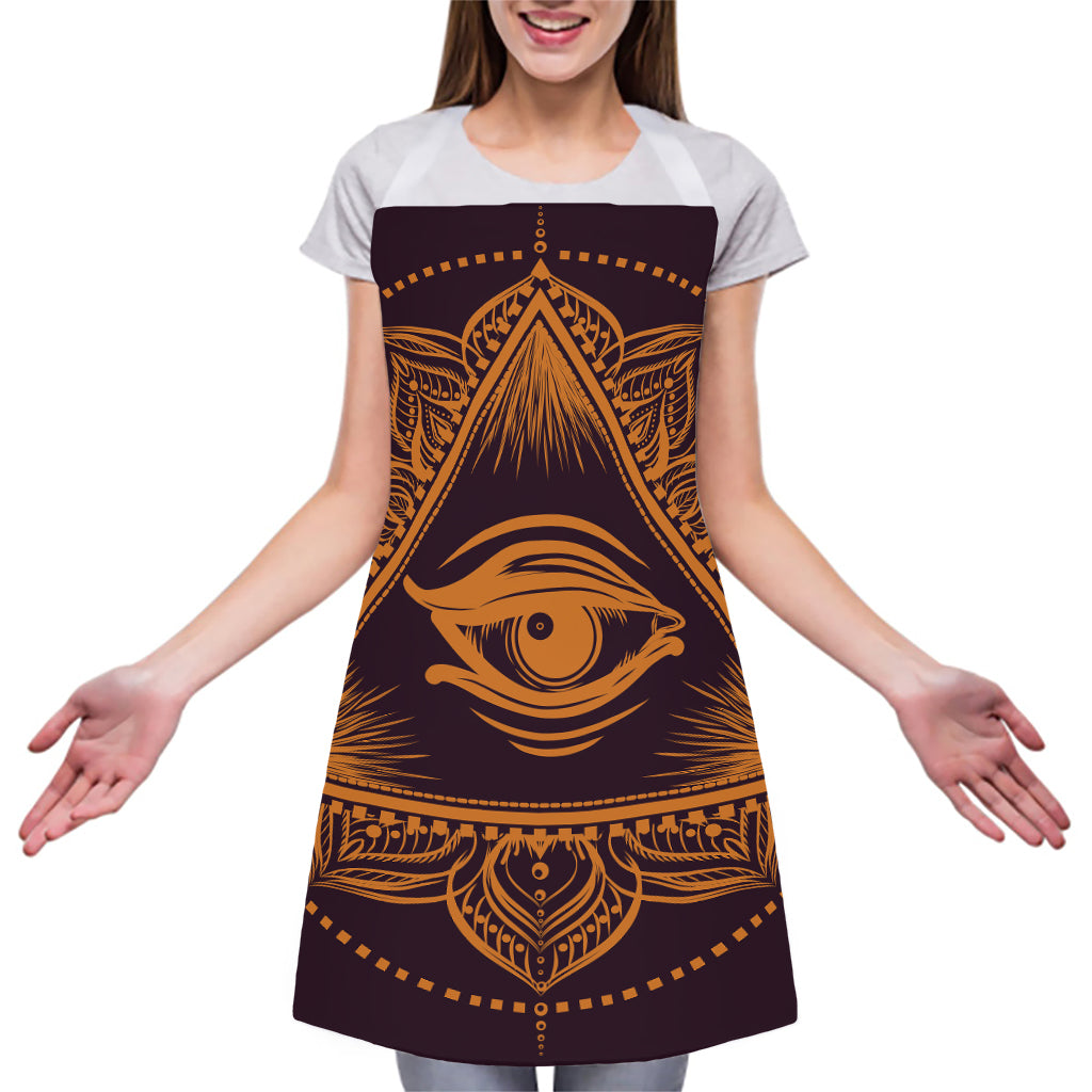 Eye of Providence Mandala Print Adjustable Apron