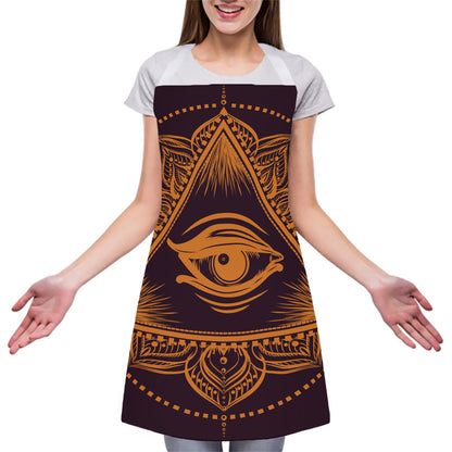 Eye of Providence Mandala Print Adjustable Apron