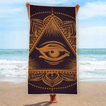 Eye of Providence Mandala Print Beach Towel