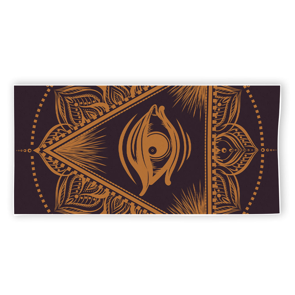 Eye of Providence Mandala Print Beach Towel