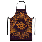 Eye of Providence Mandala Print Bib Apron With Pocket