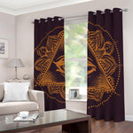 Eye of Providence Mandala Print Blackout Grommet Curtains