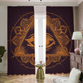 Eye of Providence Mandala Print Dimout Pencil Pleat Curtains