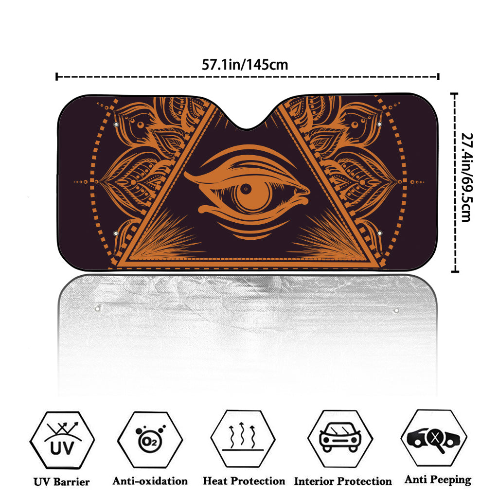 Eye of Providence Mandala Print Car Windshield Sun Shade