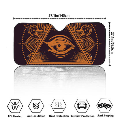 Eye of Providence Mandala Print Car Windshield Sun Shade