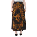 Eye of Providence Mandala Print Chiffon Maxi Skirt