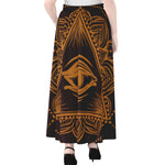 Eye of Providence Mandala Print Chiffon Maxi Skirt