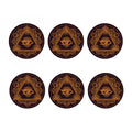 Eye of Providence Mandala Print Coaster Set