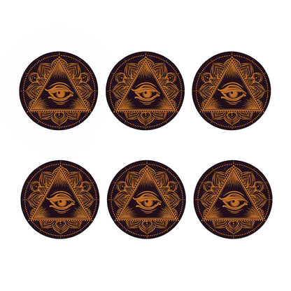 Eye of Providence Mandala Print Coaster Set