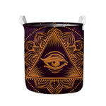 Eye of Providence Mandala Print Collapsible Laundry Basket