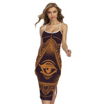 Eye of Providence Mandala Print Cross Back Cami Dress