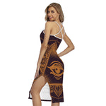 Eye of Providence Mandala Print Cross Back Cami Dress