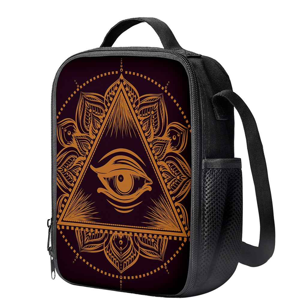 Eye of Providence Mandala Print Crossbody Lunch Bag
