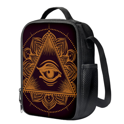 Eye of Providence Mandala Print Crossbody Lunch Bag