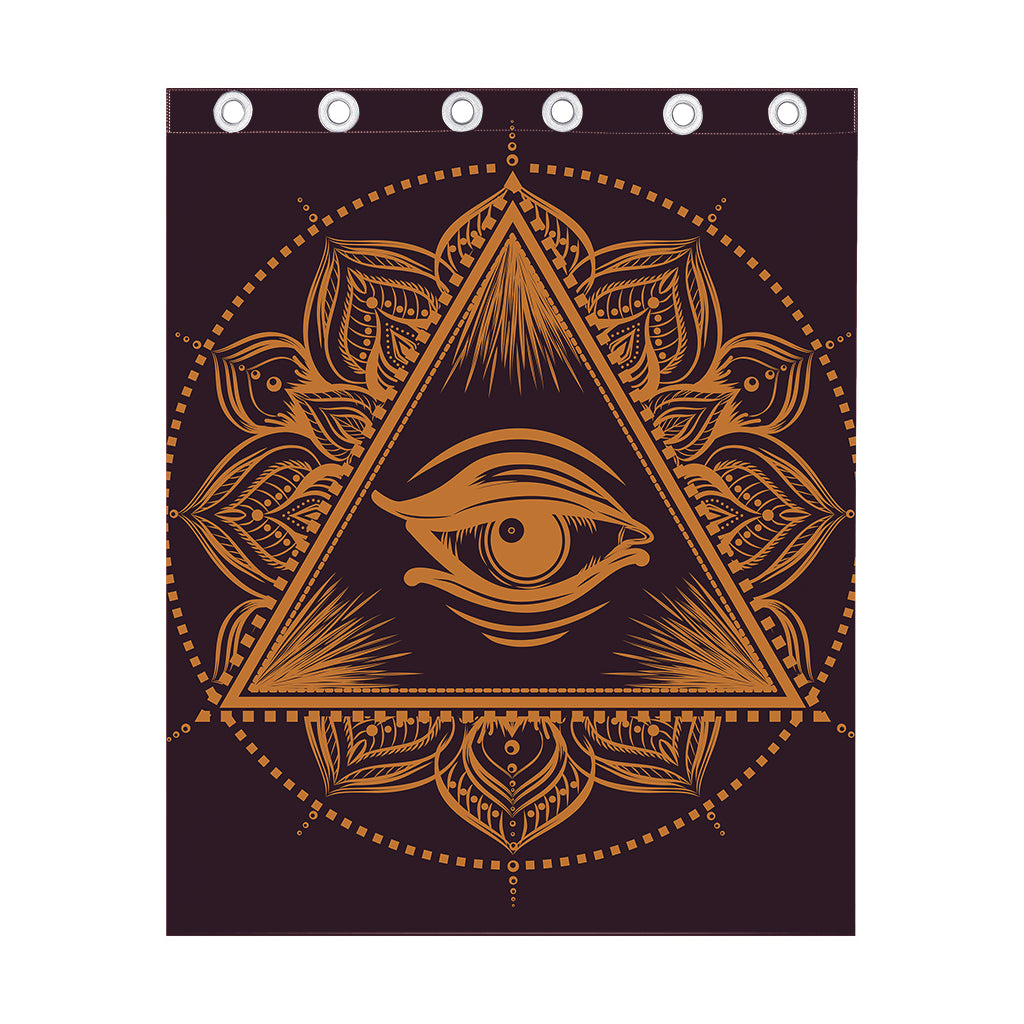 Eye of Providence Mandala Print Curtain