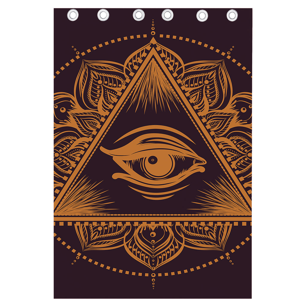 Eye of Providence Mandala Print Curtain
