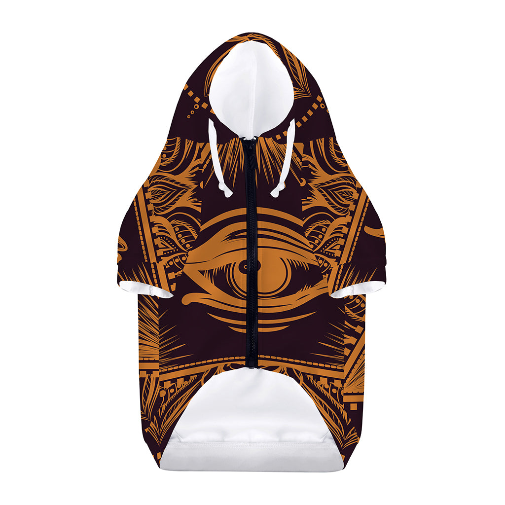 Eye of Providence Mandala Print Dog Zip Up Hoodie