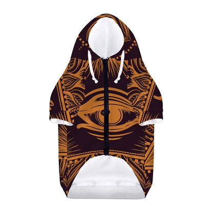 Eye of Providence Mandala Print Dog Zip Up Hoodie