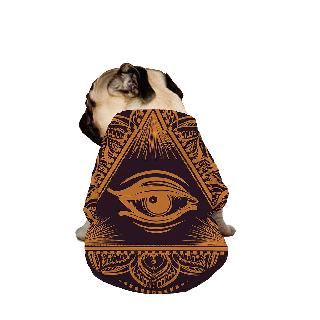 Eye of Providence Mandala Print Dog Zip Up Jacket