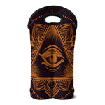 Eye of Providence Mandala Print Double Neoprene Wine Tote