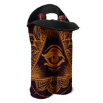 Eye of Providence Mandala Print Double Neoprene Wine Tote