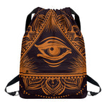 Eye of Providence Mandala Print Drawstring Backpack