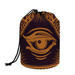 Eye of Providence Mandala Print Drawstring Makeup Bag
