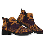 Eye of Providence Mandala Print Flat Ankle Boots