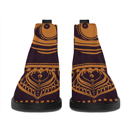Eye of Providence Mandala Print Flat Ankle Boots