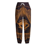Eye of Providence Mandala Print Fleece Lined Knit Pants