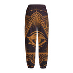 Eye of Providence Mandala Print Fleece Lined Knit Pants