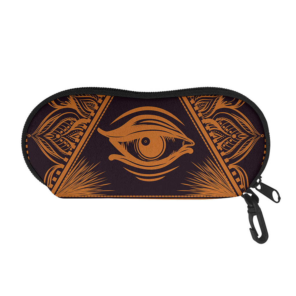 Eye of Providence Mandala Print Glasses Case