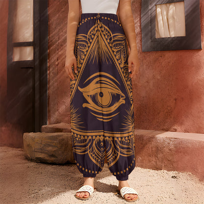 Eye of Providence Mandala Print Harem Pants