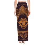 Eye of Providence Mandala Print High Slit Maxi Skirt