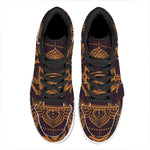 Eye of Providence Mandala Print High Top Leather Sneakers