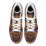 Eye of Providence Mandala Print High Top Leather Sneakers