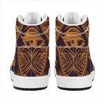 Eye of Providence Mandala Print High Top Leather Sneakers