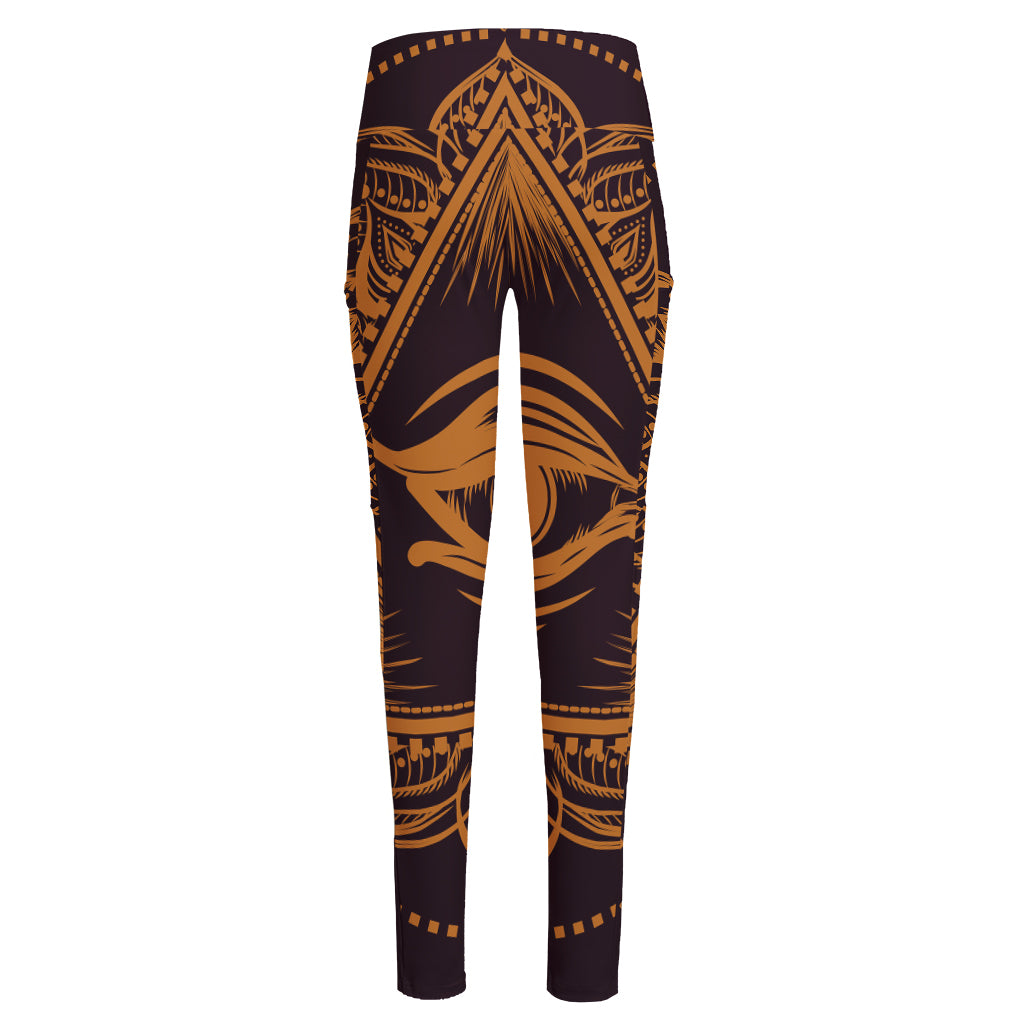 Eye of Providence Mandala Print High-Waisted Pocket Leggings