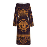 Eye of Providence Mandala Print Hooded Bathrobe