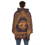 Eye of Providence Mandala Print Hoodie Blanket