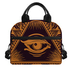 Eye of Providence Mandala Print Insulated Lunch Bag