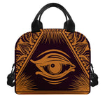Eye of Providence Mandala Print Insulated Lunch Bag