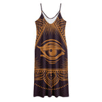 Eye of Providence Mandala Print Jersey Midi Cami Dress
