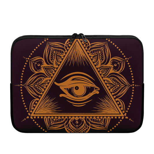Eye of Providence Mandala Print Laptop Sleeve