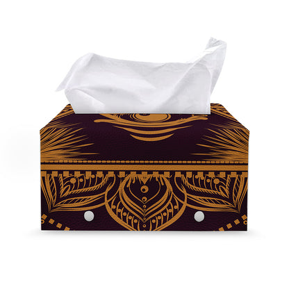 Eye of Providence Mandala Print Leather Tissue Box Cover