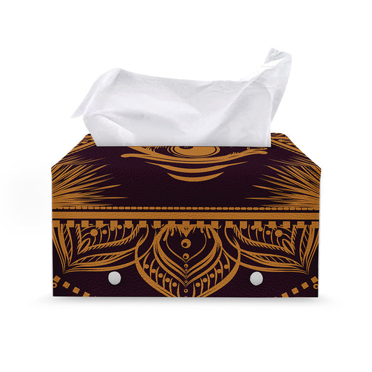 Eye of Providence Mandala Print Leather Tissue Box Cover